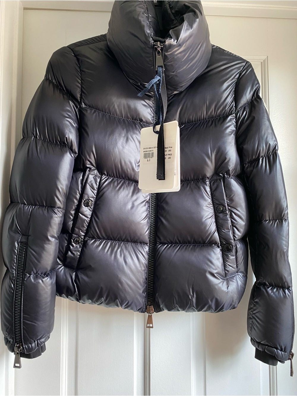 Women’s Moncler Black Shiny Quilted Down Puffer Jacket, - Picture 2 of 16